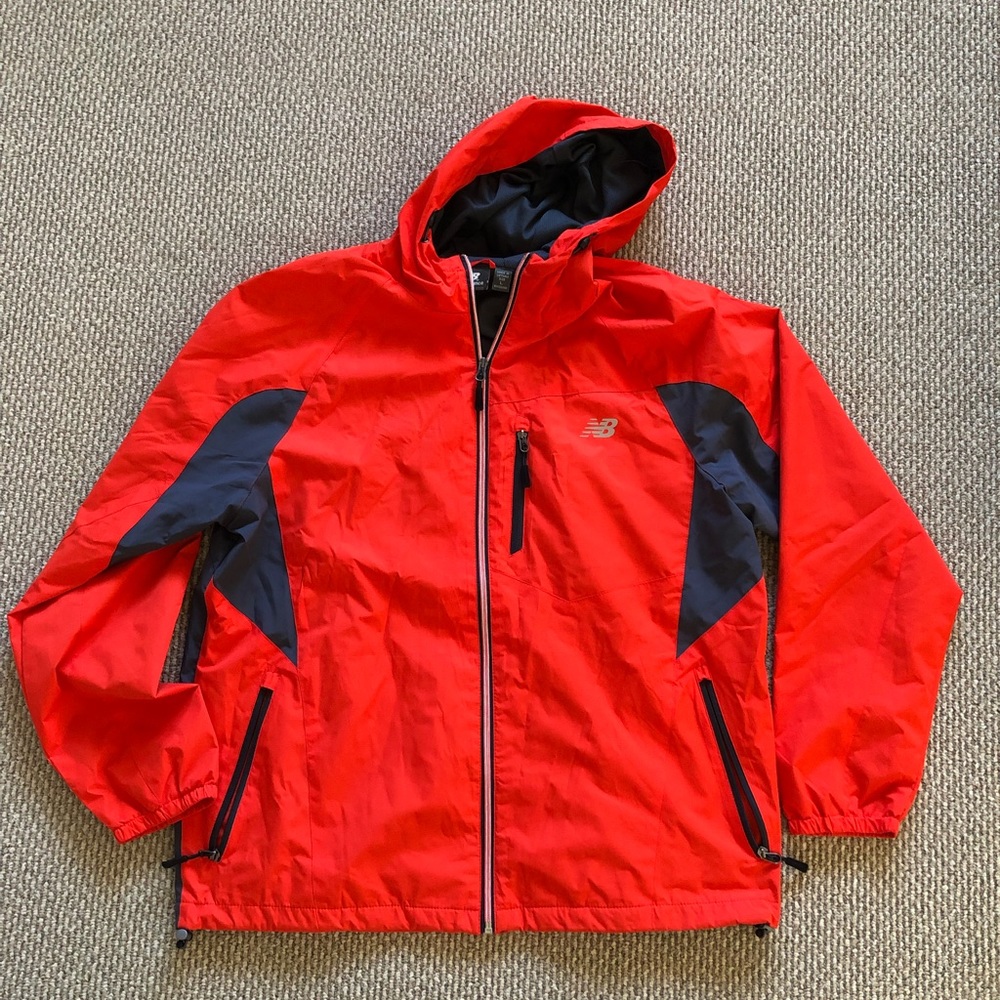 New balance mens red gray windbreaker size L